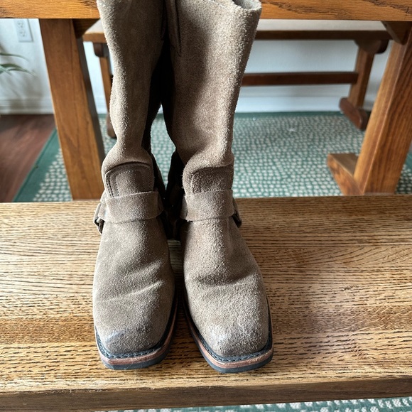 Frye tall distressed suede harness biker boots - Picture 7 of 7